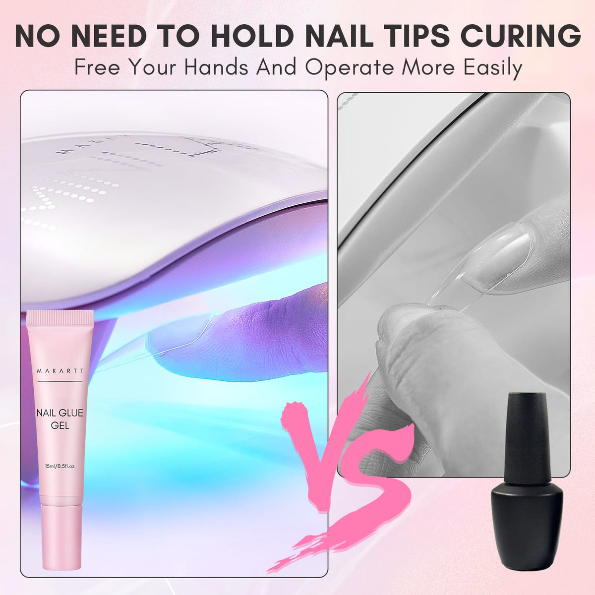 Makartt Gel Nail Glue for Press On Nails - 3D Gel Nail Art, 30ml Super Strong 3 in 1 Solid Nail