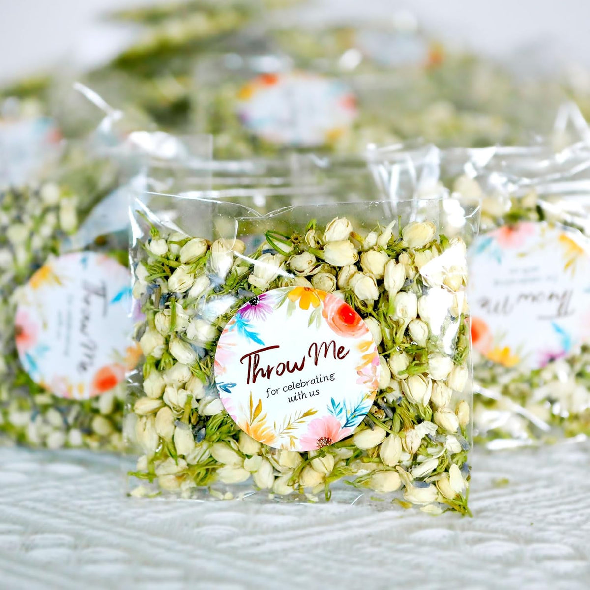 Oning 50 Pack Biodegradable Real Flower Petals Confetti, Wedding Flower Confetti with Jasmine &