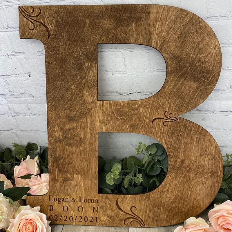 Personalized Wedding Guest Book Sign Custom Letter Name Date Rustic Wedding Guest Book Alternative