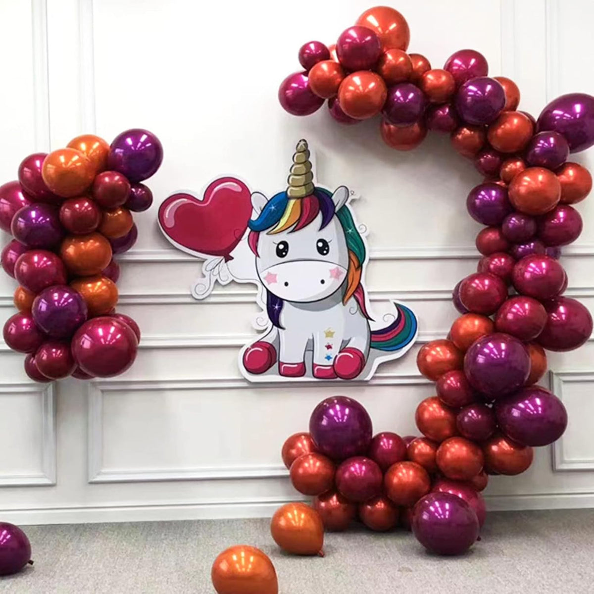 Chrome Fuchsia Balloons 12 Inch, Double-Layered Metallic Fuchsia Pink Balloons, Shiny Thick Chrome