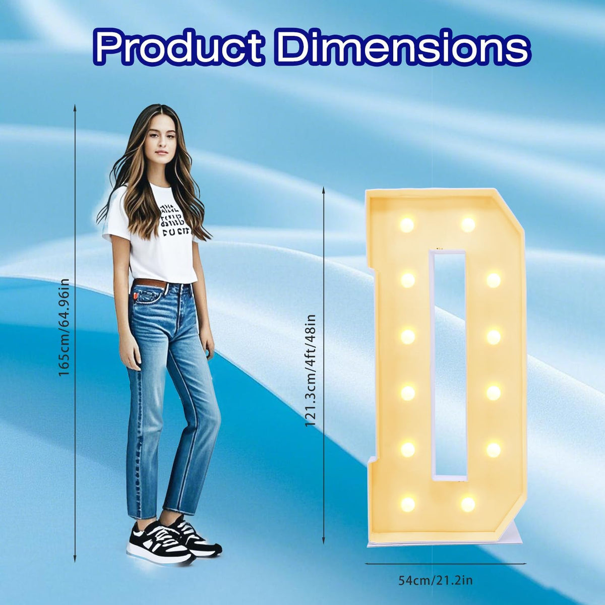 4FT Marquee Plastic Letters D - Light up Letters D Are Made from Corrugated Plastic Board - Quick