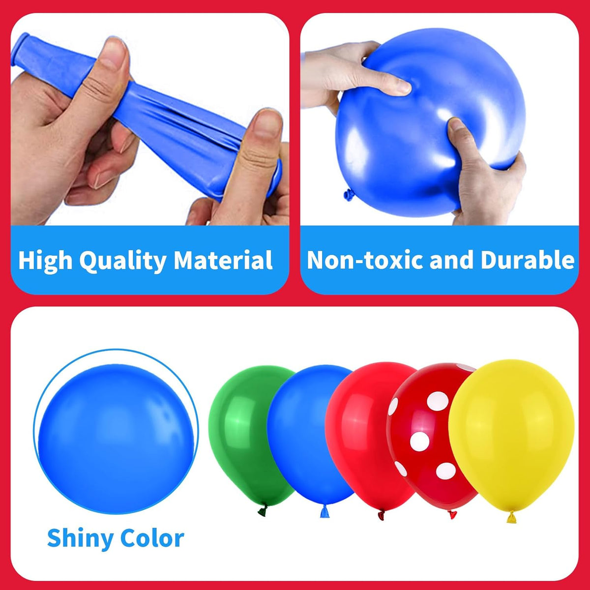 Red Yellow Blue Balloons, Red Blue Green Party Balloons Red Polka Dot Balloons Carnival Circus