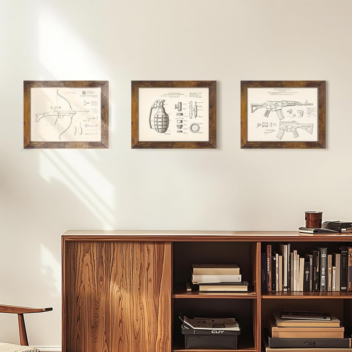 PETAFLOP 8.5x11 Picture Frame Rustic Certificate Frames Wall Tabletop Display Horizontally or