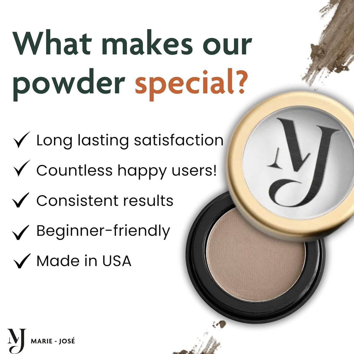 Marie-José Eyebrow Powder - Eyebrow Filler Powder - Effortless All-Day Brow Beauty - Compact Size
