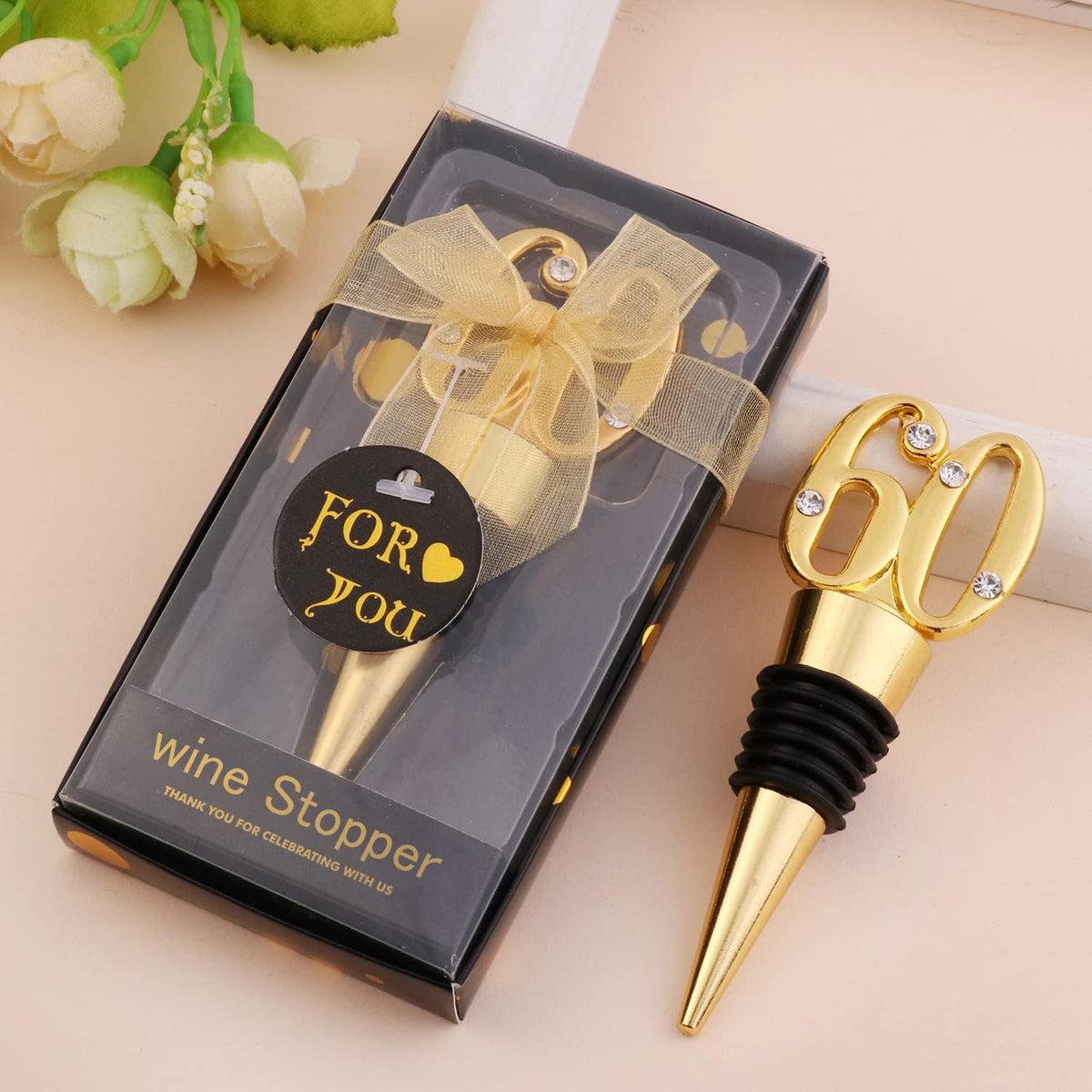 24 Pack 60 Birthday For Guests Wine Cork Beer Wine Cork champagne Bottle With Gift Box For Wedding