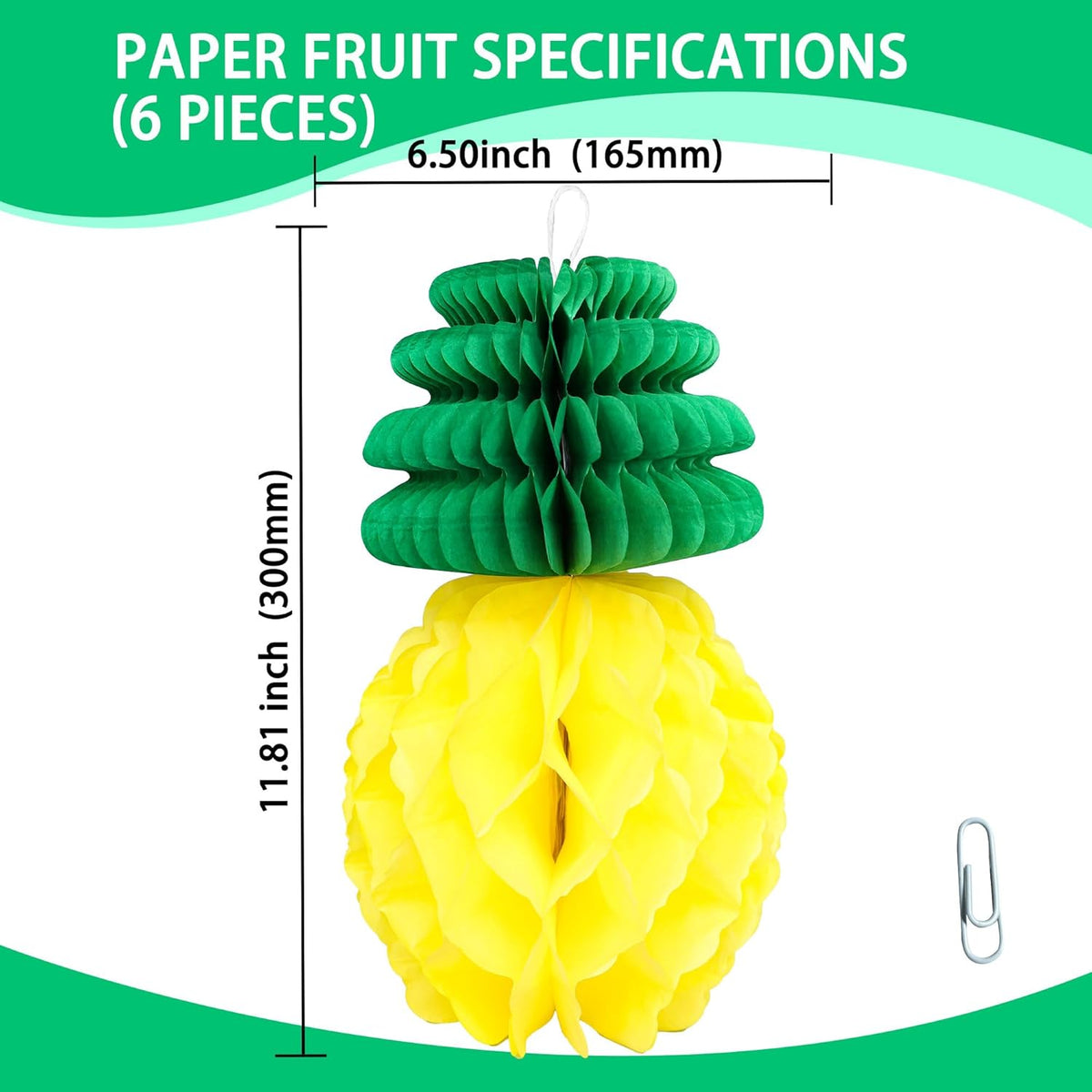 Gyufise 6Pcs Pineapple Honeycomb Centerpieces Tissue Paper Pineapple Table Hanging Decorations for
