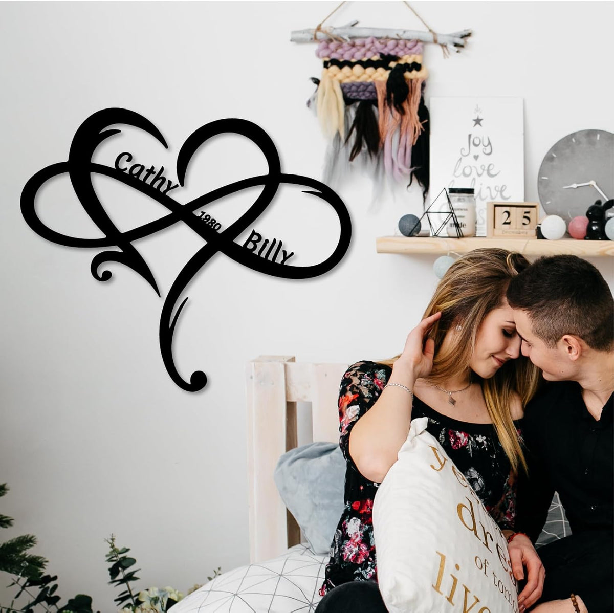 Custom Infinity Metal Sign, Personalized Metal Name Sign Engagement Wedding Gifts, Custom Name