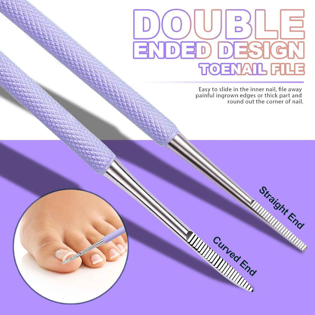 Teenitor Upgraded Ingrown Toenail File and Lifters, Pedicure Tools for Feet, Professional Ingrown