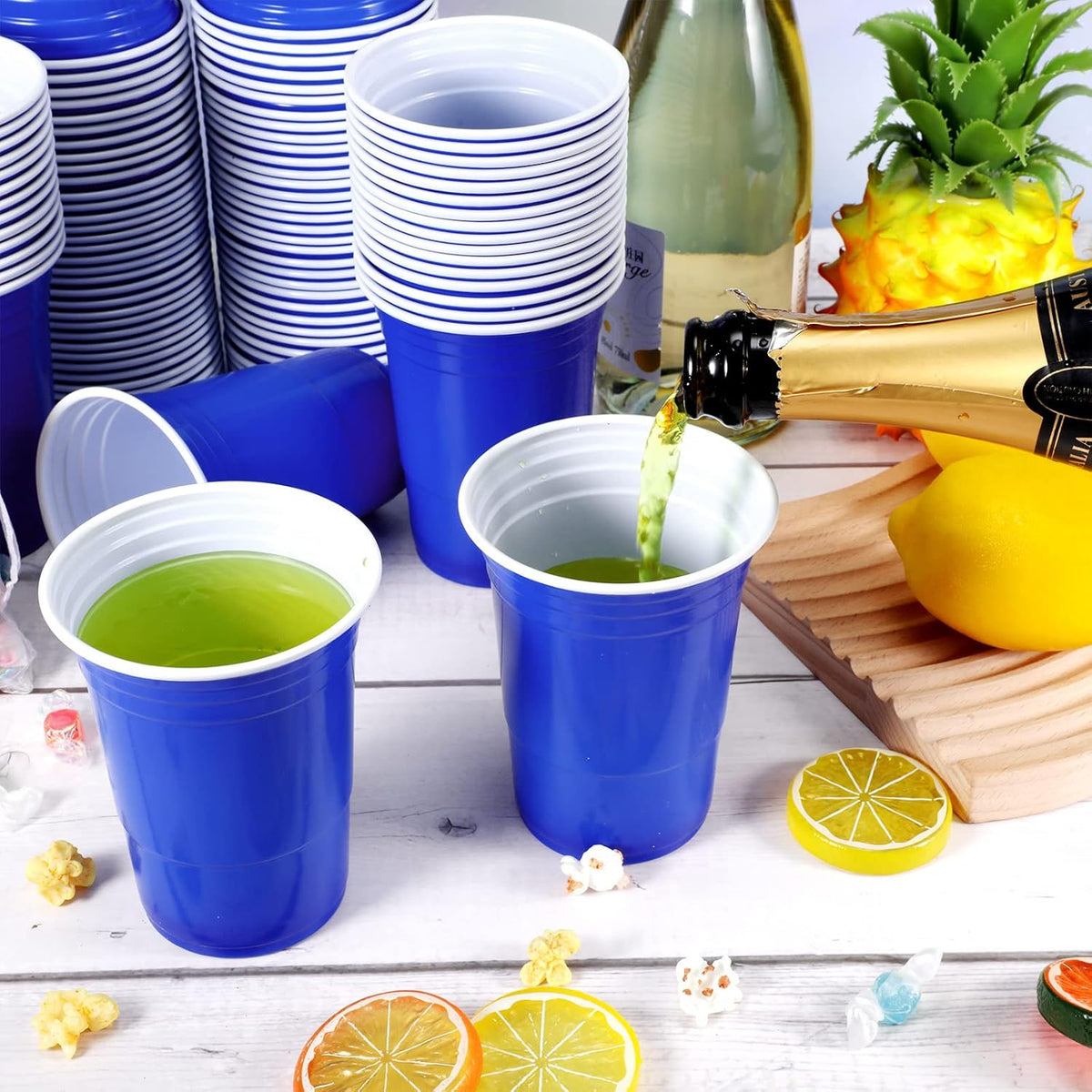 100 Pack 16 Ounce Halloween Plastic Party Cups Disposable Heavy Duty Drinking Water Cups for