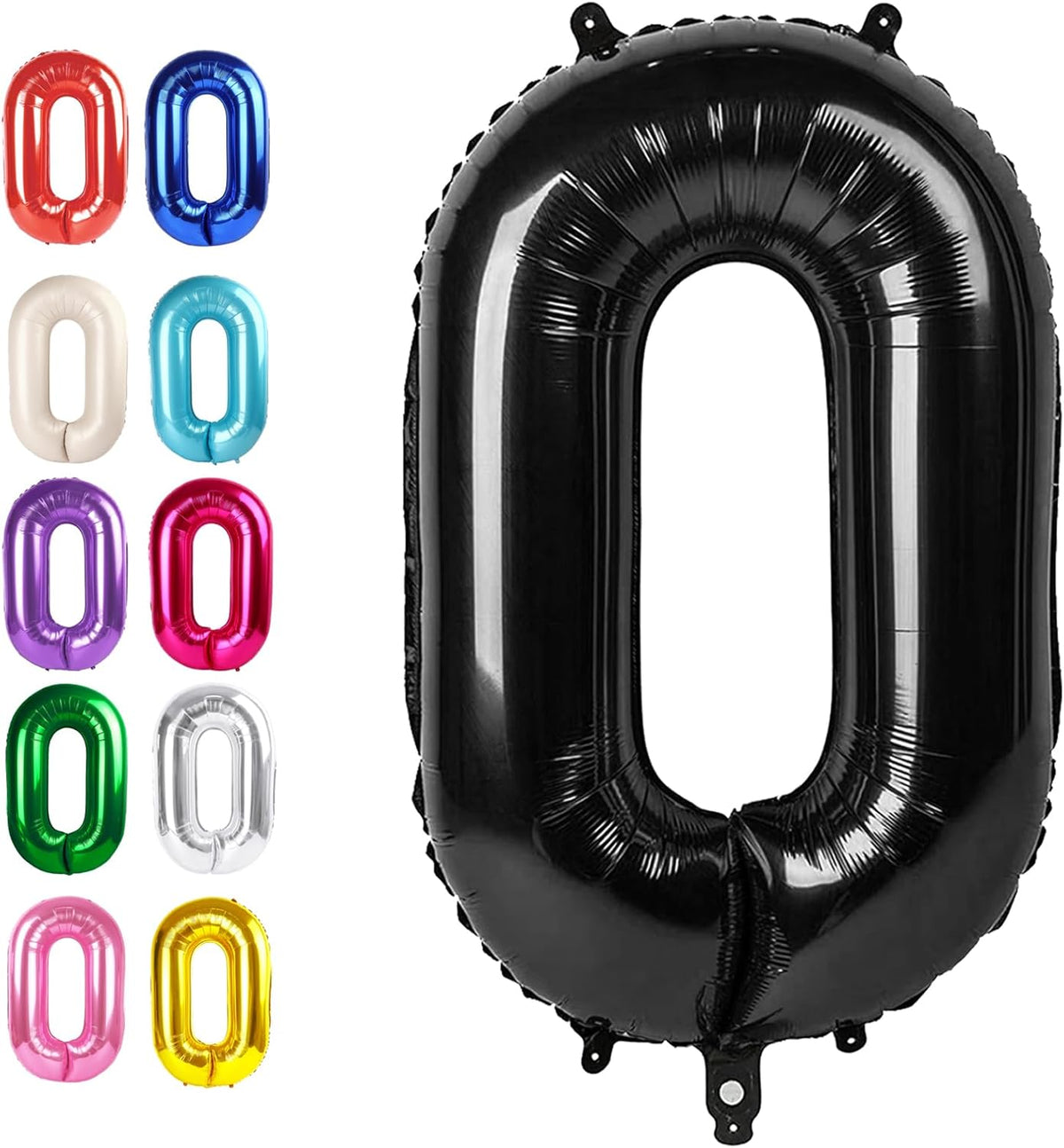 Black 40 Inch 0 Number Balloons, Balloon Decorations for 10 20 30 40 50 60 70 80 90 100 Birthday