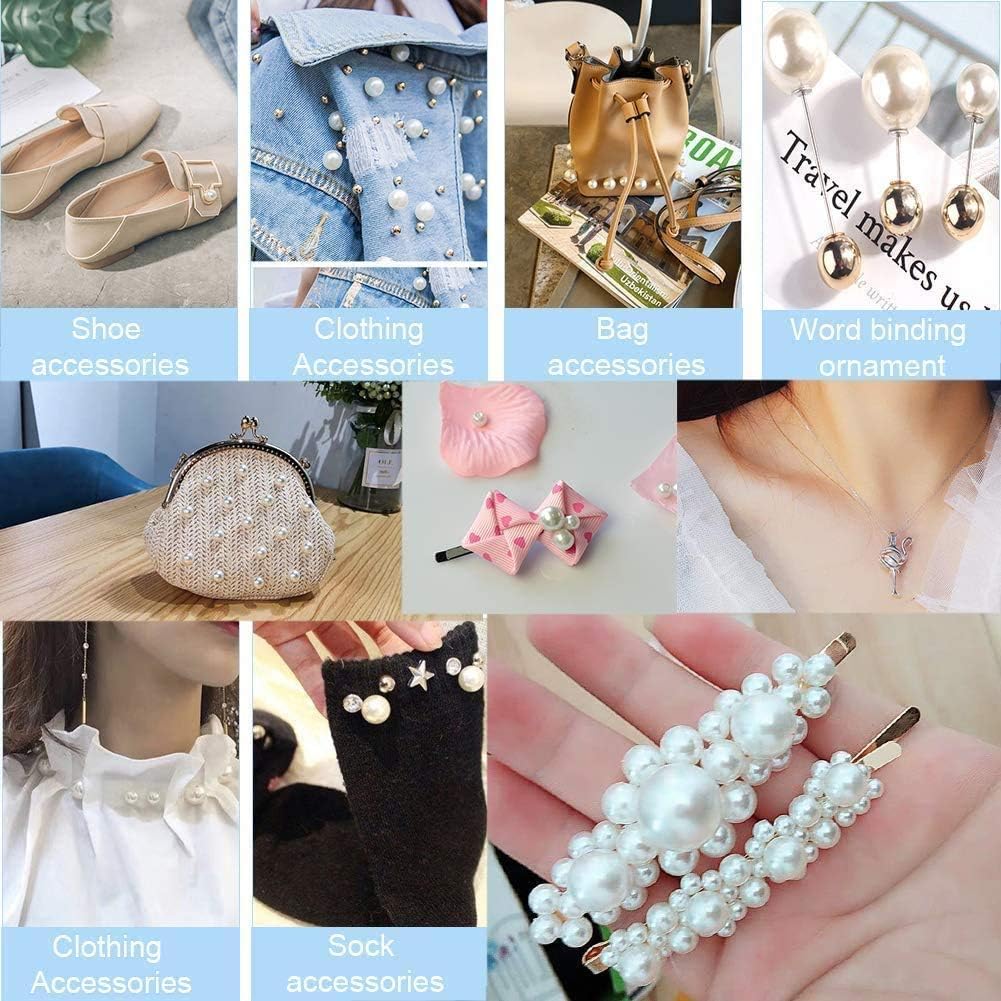 600pcs White Pearl Beads Bulk,8mm Round White Pearl Beads for Craft Loose Fake Pearl beads with