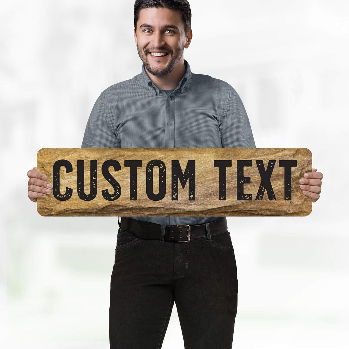 Custom Sign, Custom Street Sign, 11 Font Colors, 13 Font Styles, 4 Hole Options, 22 Sizes, 8x32