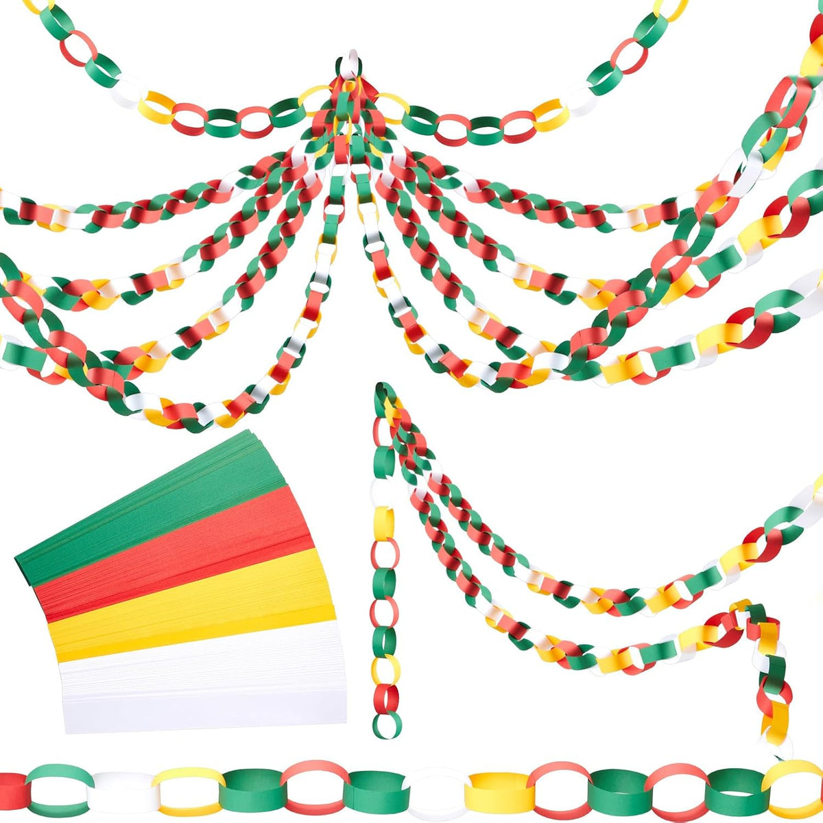 Lincia 600 Sheet Halloween Paper Chain Garland, Construction DIY Crafts Chain Strip for Fall