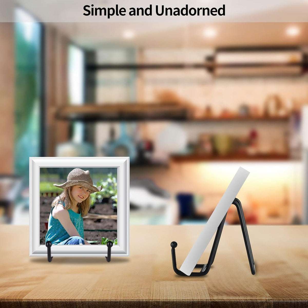 IBosins 5 Pack 3 Inch Small Plate Holder Display Stands, Mini Metal Black Frame Stand for Picture