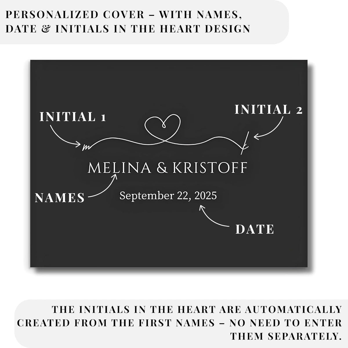 Wedding Guest Book – Personalized Polaroid Guest Book for Wedding Reception, Custom Sign In Photo