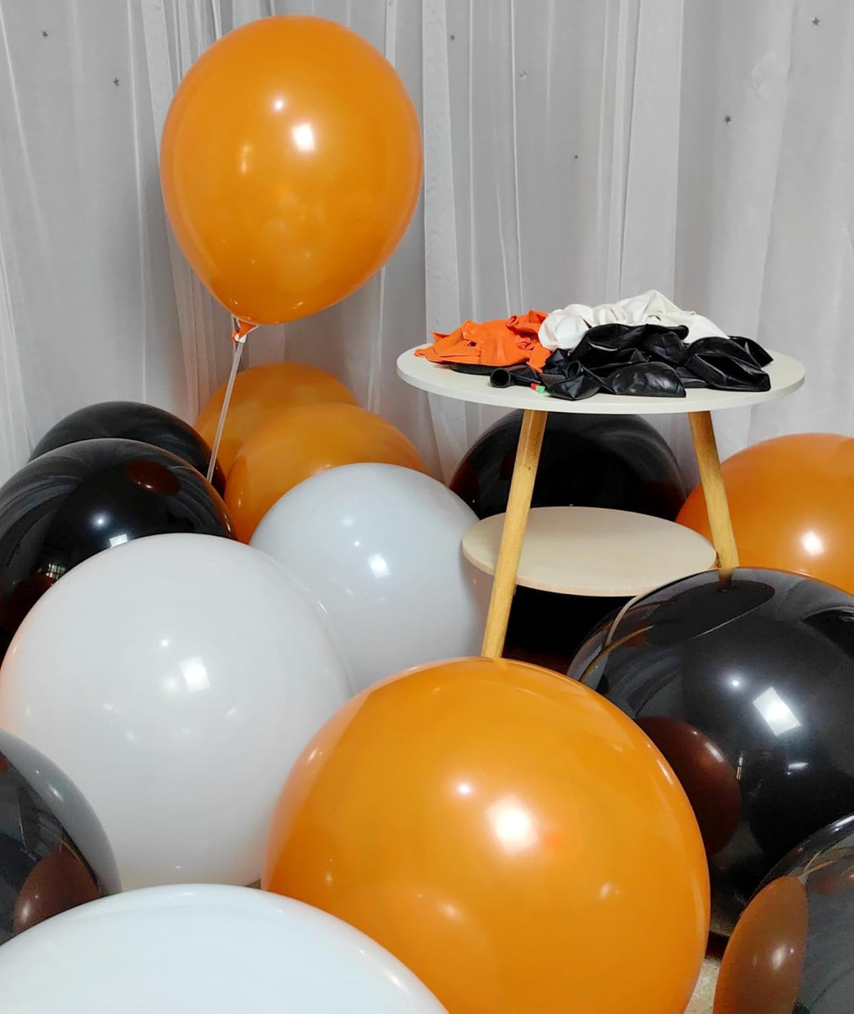 90 Pack Black White Orange Balloons 100 of each of the 3 colors 18 inch Black White Orange Latex