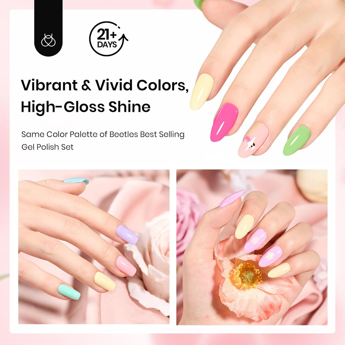 Beetles Dip Powder Nail Kit, 36 Colors Glitter Nude Pink Red Green Pastel Dipping Powder Starter
