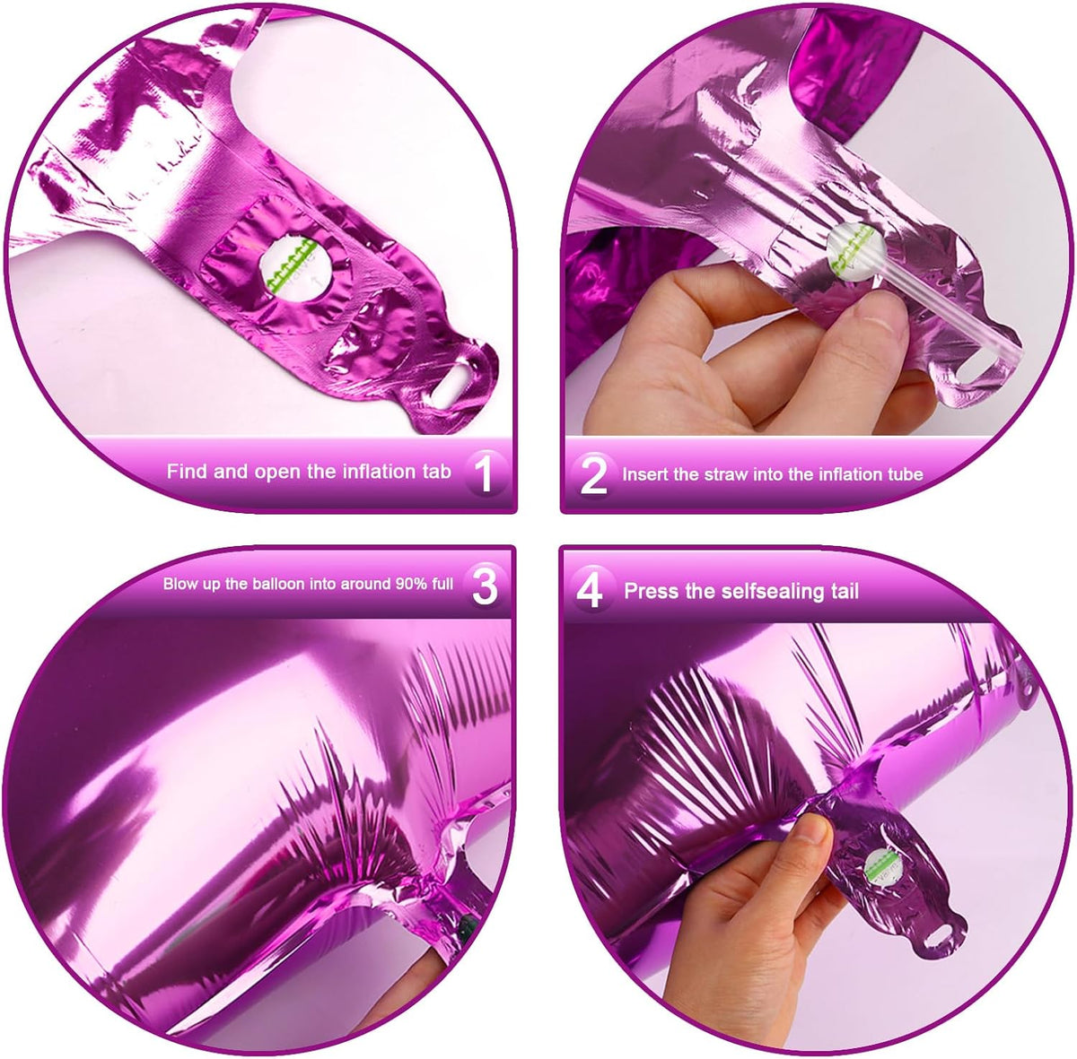 Digital Number 7 Rosy Purple Birthday Balloon 40 Inch, Foil Balloons for 7 17 27 70 77 Party
