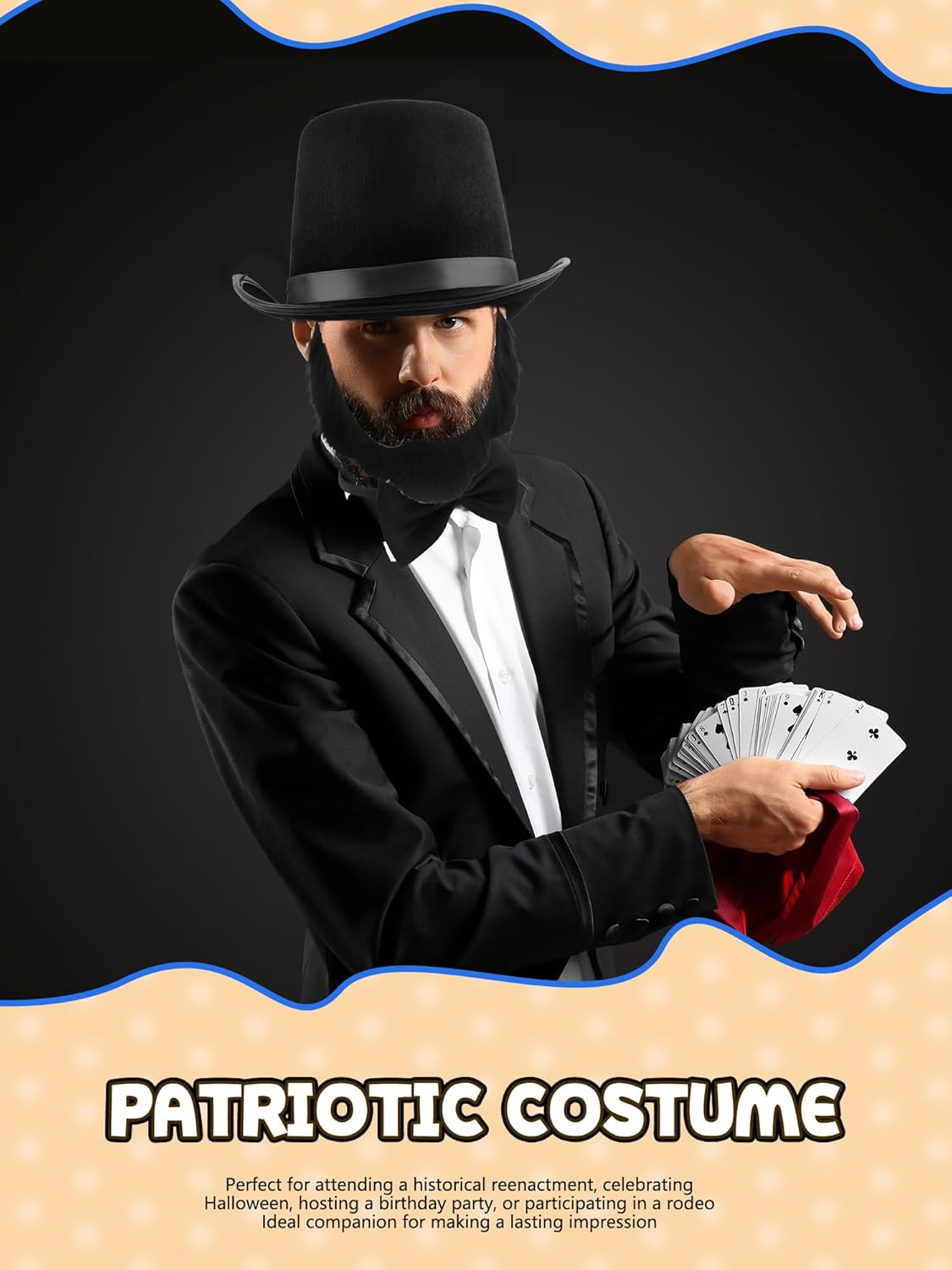 6 Pcs 1920s Gentleman Hat Costume Presidents Day 1920s Costume Accessories for Halloween Cosplay