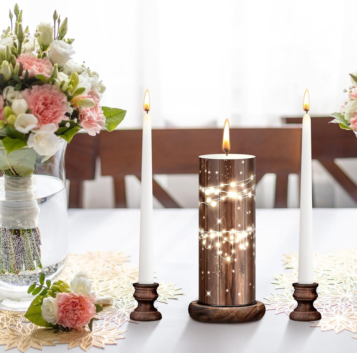 Irenare Unity Candles with Holder for Wedding Ceremony Wedding Decortions Accessories Glass Candle