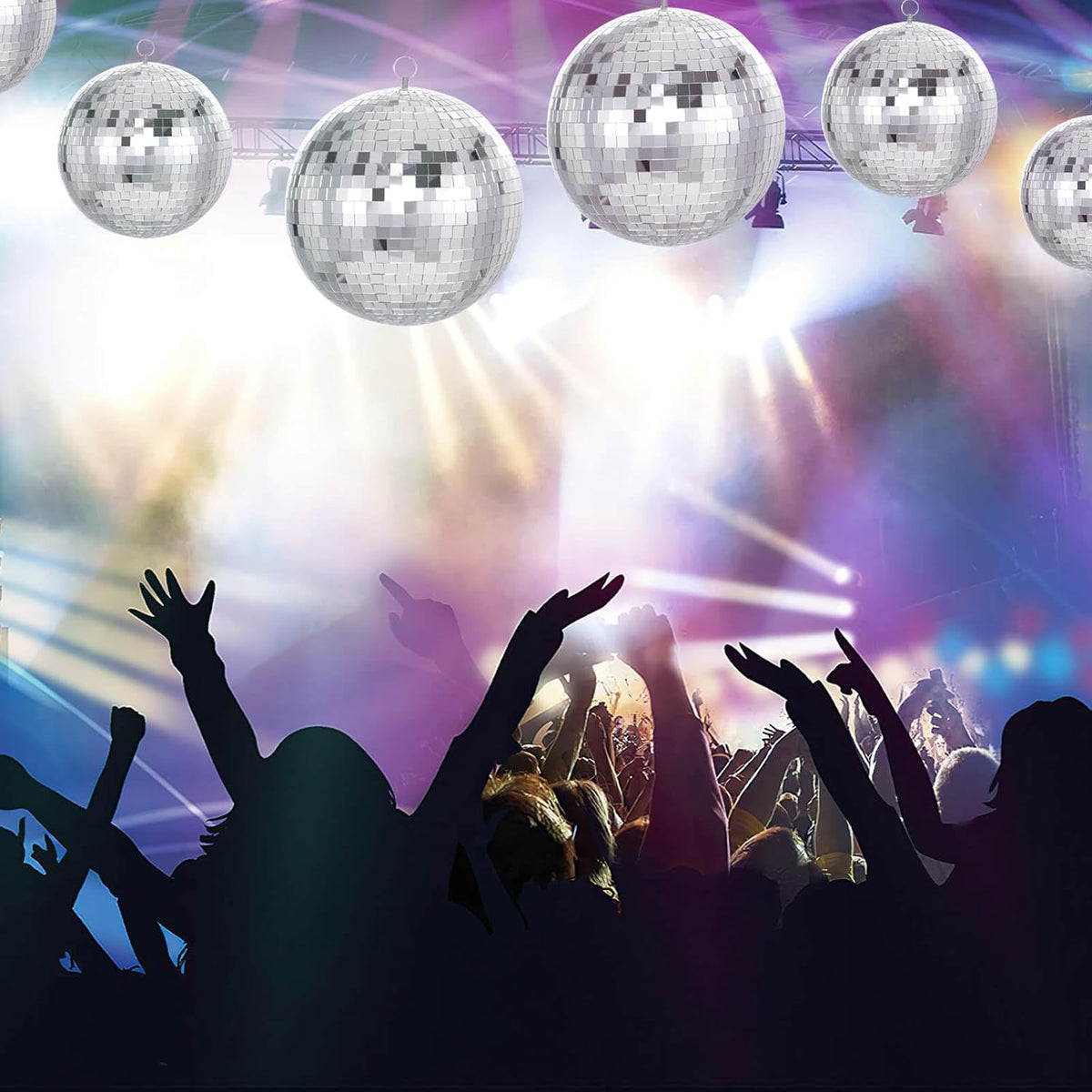 Mirror Disco Ball Silver Mirror Ball: 6 Inches Reflective Hanging Ball - 80s Party Club Stage Props