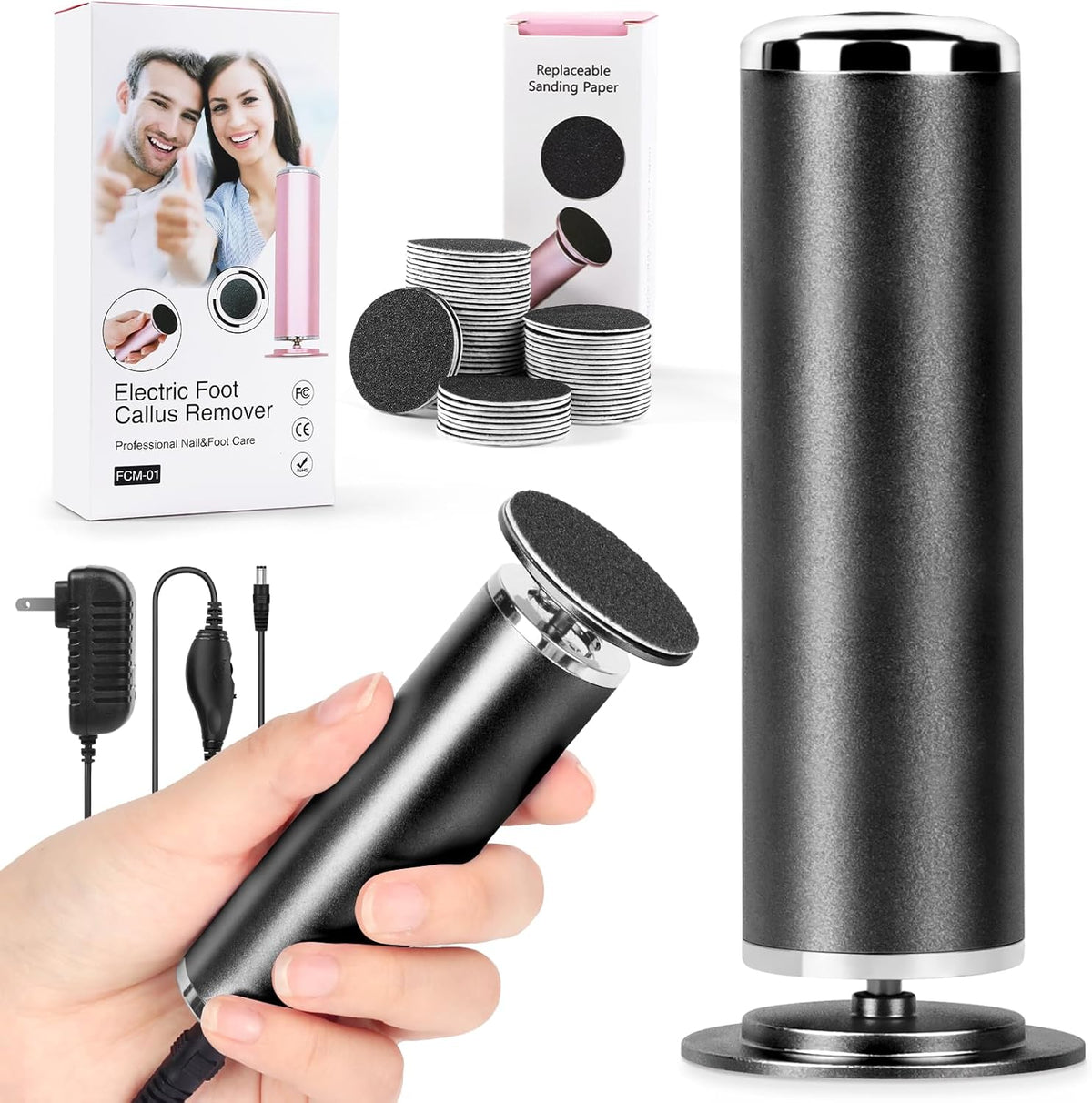 Foot File Callus Remover for Feet: Profesional Pedicure Tool for SPA - Adjustable Speed Feet File