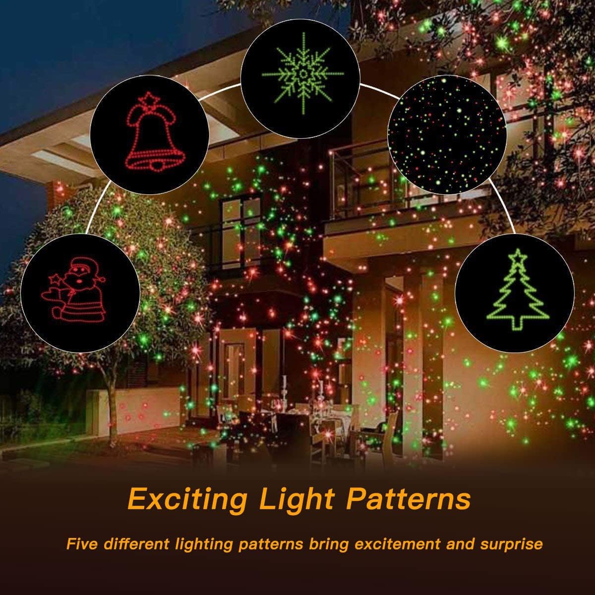 Christmas Projector Lights Outdoor, Led Christmas Laser Lights Landscape Spotlight Red and Green