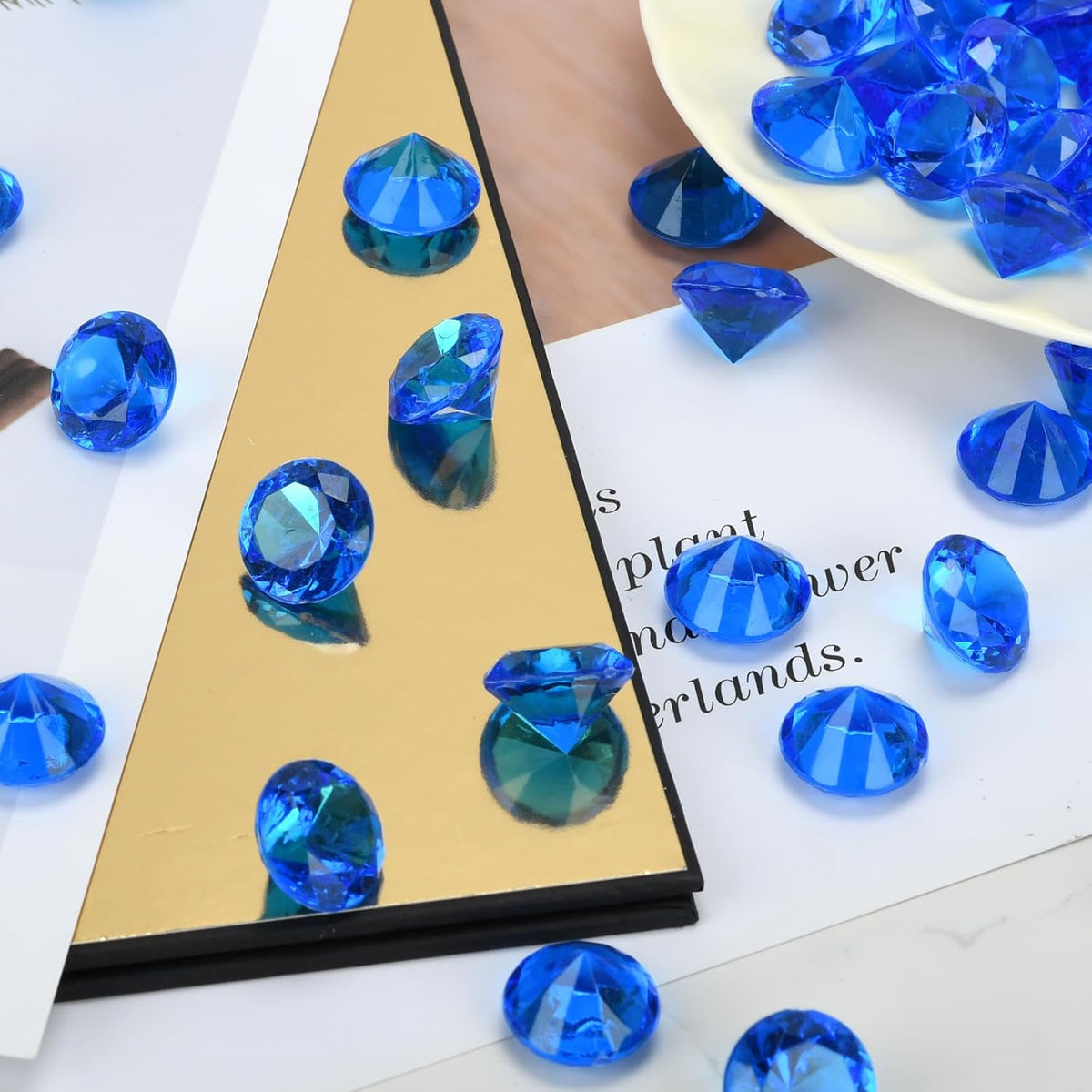 Fake Diamond Christmas Decoration, 280 pcs 20 mm Acrylic Diamond for Table Scatters Vase Fillers