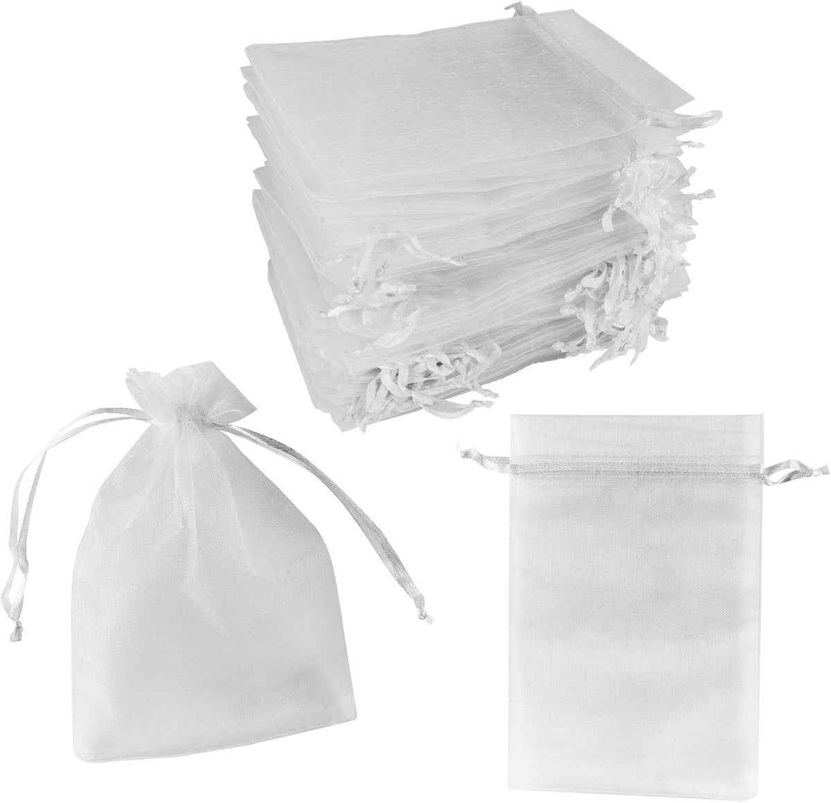 Super Z Outlet 100 Pack 5x7 Inch Mini Sheer Drawstring Organza Transparent Bags Jewelry Sack