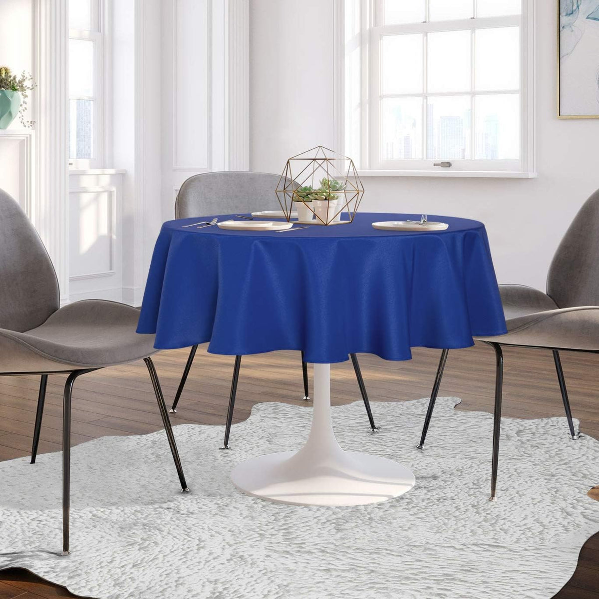 sancua Round Tablecloth - 70 Inch - Water Resistant Spill Proof Washable Polyester Table Cloth
