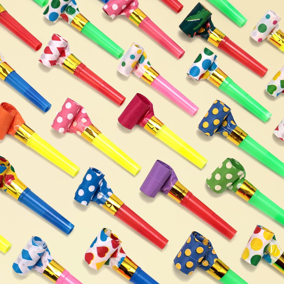 LovesTown 40PCS Party Blowers, Colorful Birthday Noisemakers Birthday Blow Horns Party Whistles New