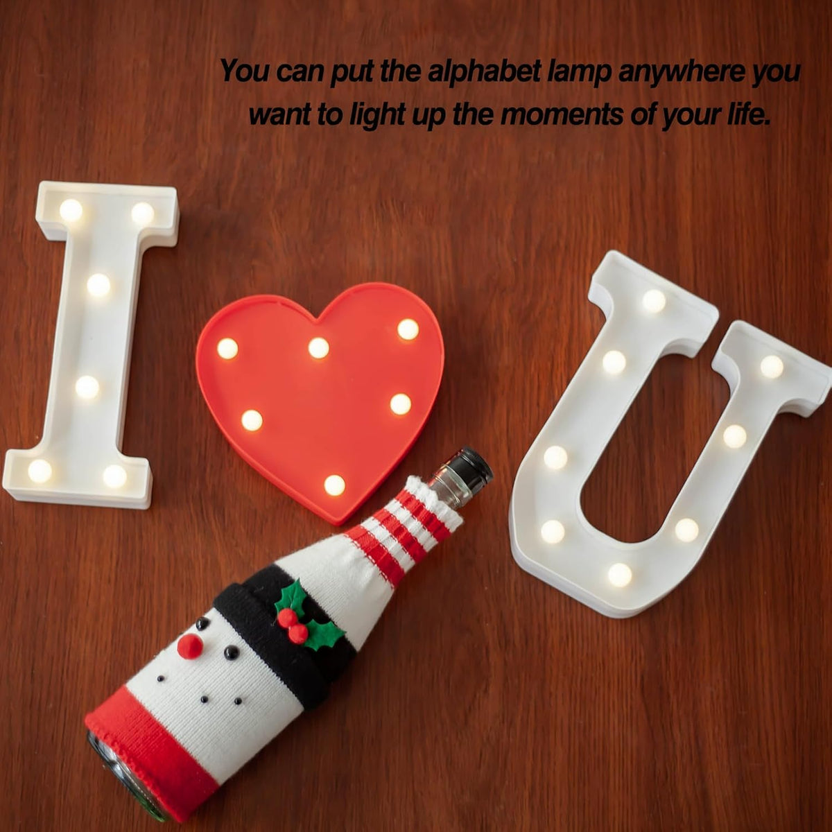 LED Marquee Letter Lights, Light Up Letters Marquee I Love U Sign, Decorative LED Alphabet Lamp