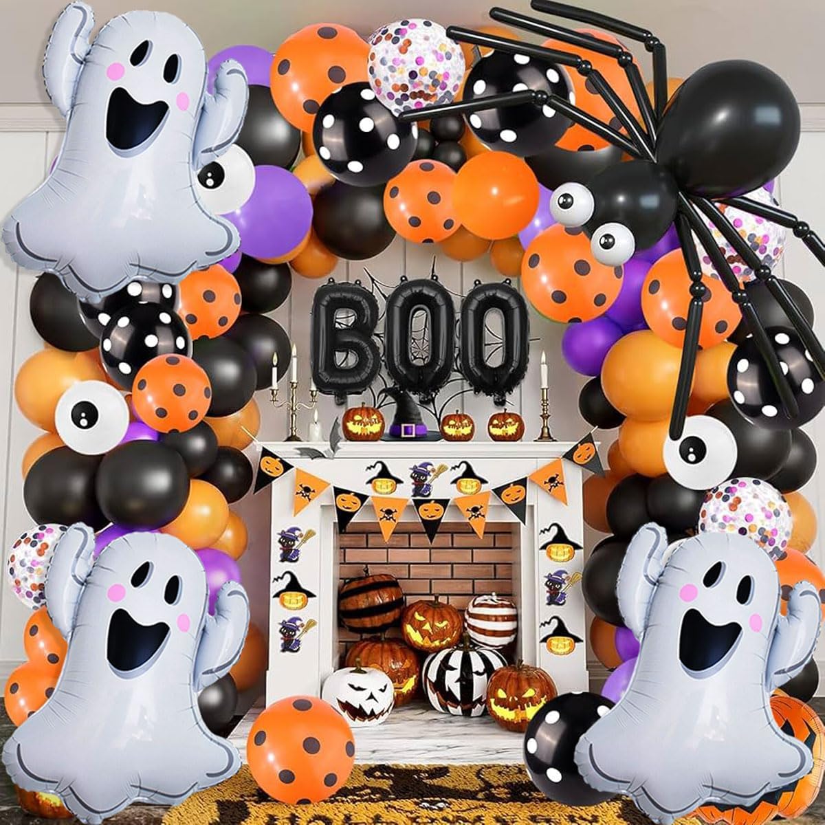 9 Pcs Halloween Balloons White Ghosts Balloons Halloween Foil Balloon for Ghosts Birthday Themed
