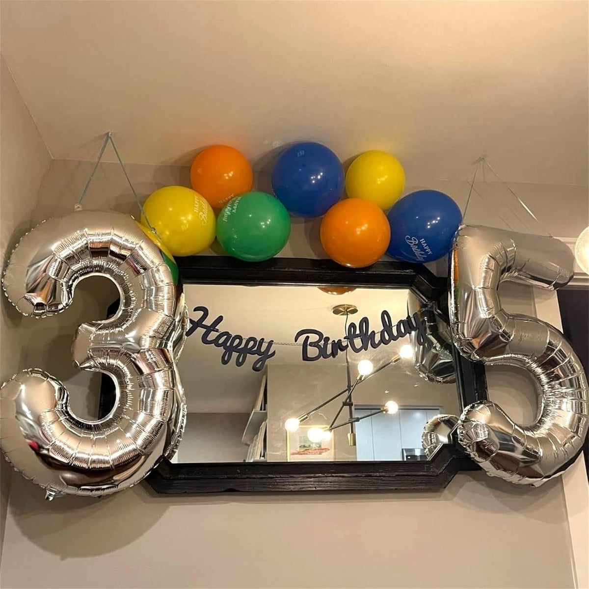 40 Inch Silver Large Numbers Balloons 5, Self Inflating Digit 5 Helium Balloons for 5th Girls Boys
