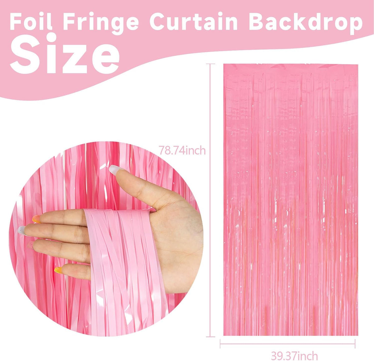10 Pack Pastel Pink Streamers Party Decorations Party Backdrop Foil Fringe Tinsel Curtain Halloween