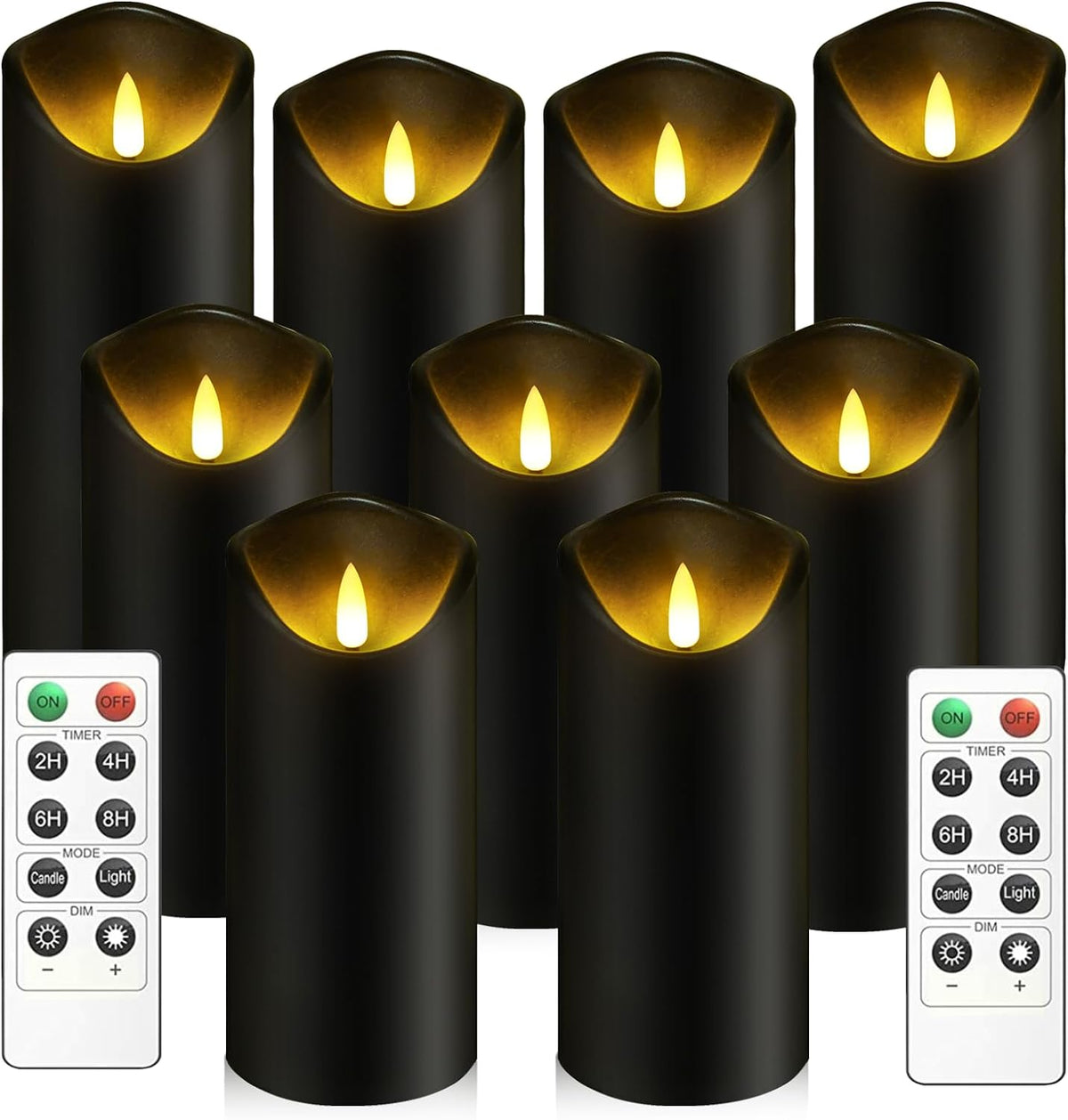 Flickering Flameless Candles, Battery Operated Acrylic LED Pillar Candles with Remote Control and