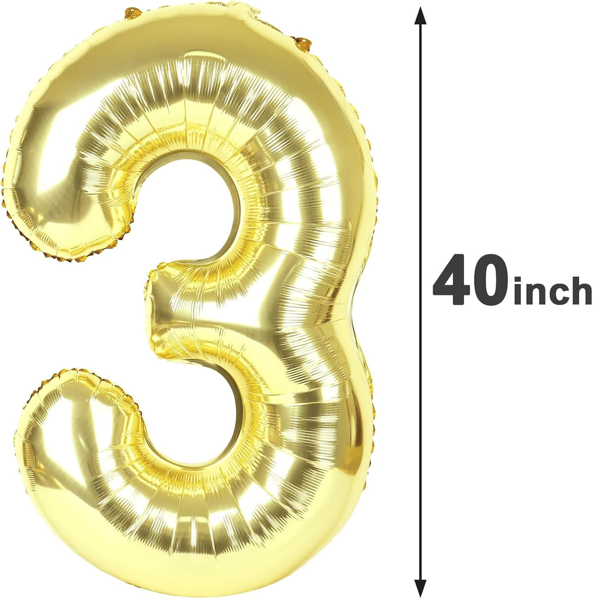 40 Inch Light Gold 3 Large Number Balloon, 3 13 23 30 33 36 Champagne Gold Birthday Party