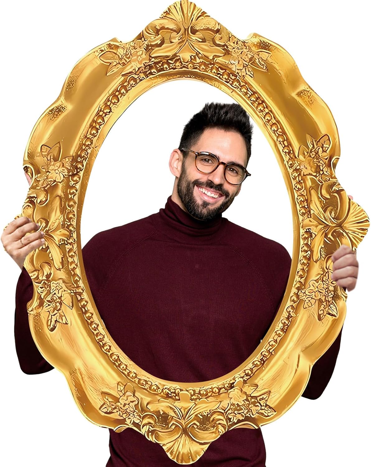 Upgraded 32 x 24 Inch Large Photo Booth Props Picture Frame Vintage Photo Frame Friends Selfie