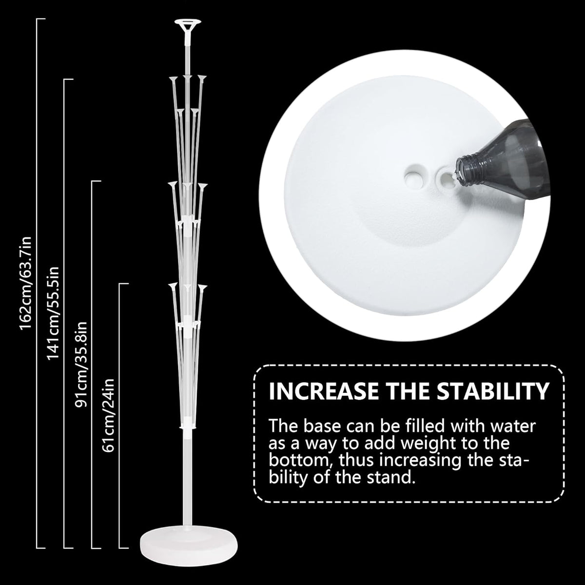 2 Sets Balloon Stand Kits, Balloon Stands for Floor, Balloon Sticks for Table, Acrylic Balloon