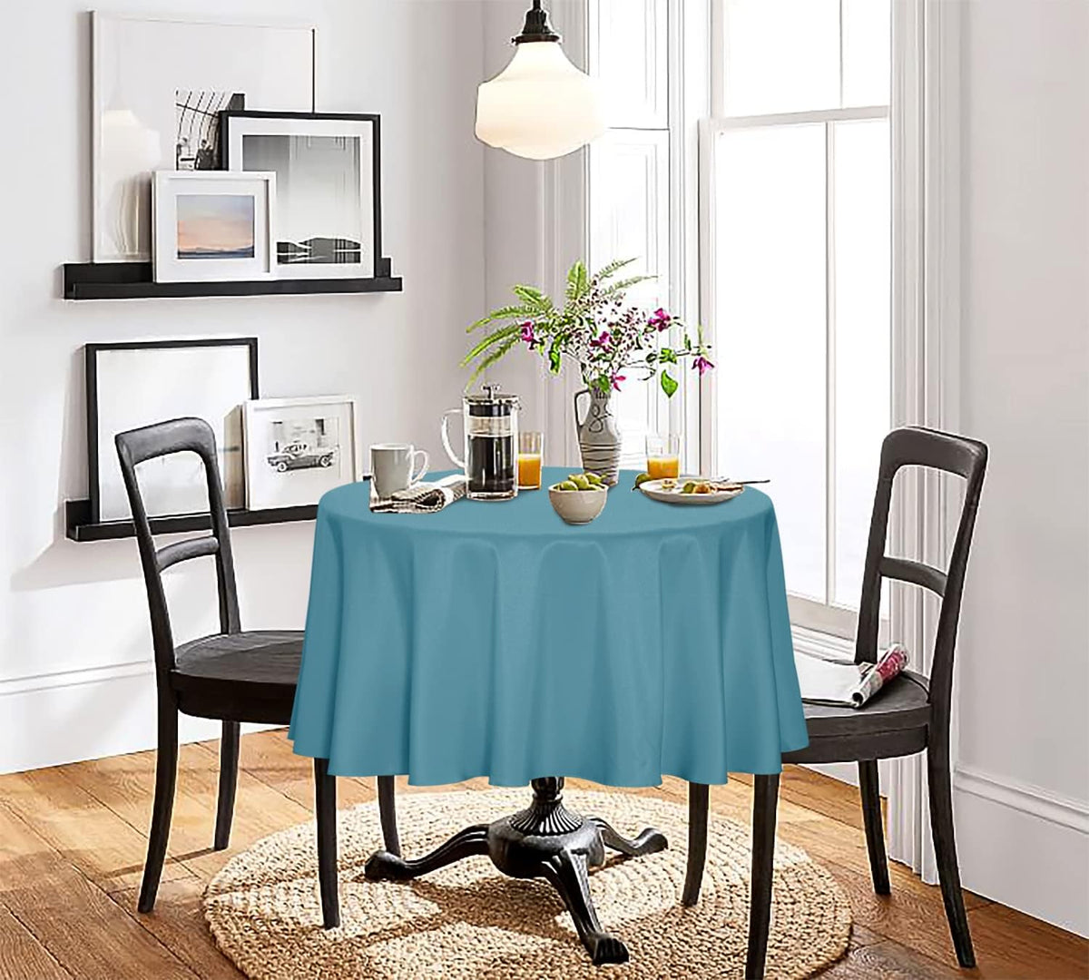 sancua Round Tablecloth - 90 Inch - Water Resistant Spill Proof Washable Polyester Table Cloth