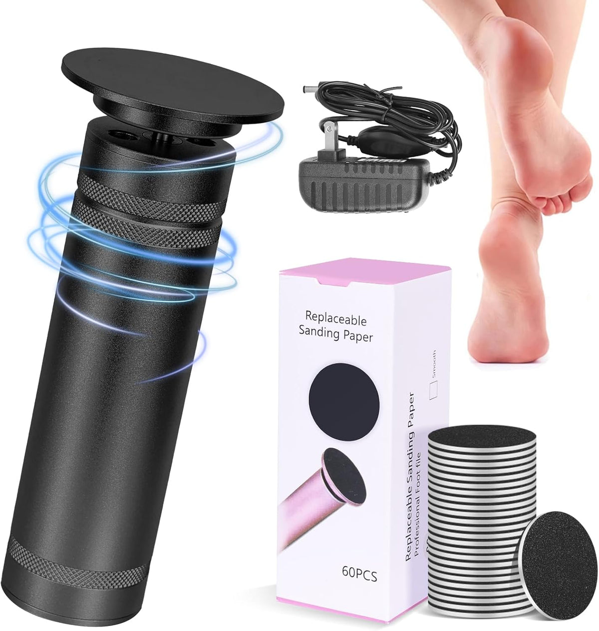 PowerPro Electric Foot Callus Remover,36W Professional 1200rpm Heavy Duty Metal Grinder for Dead