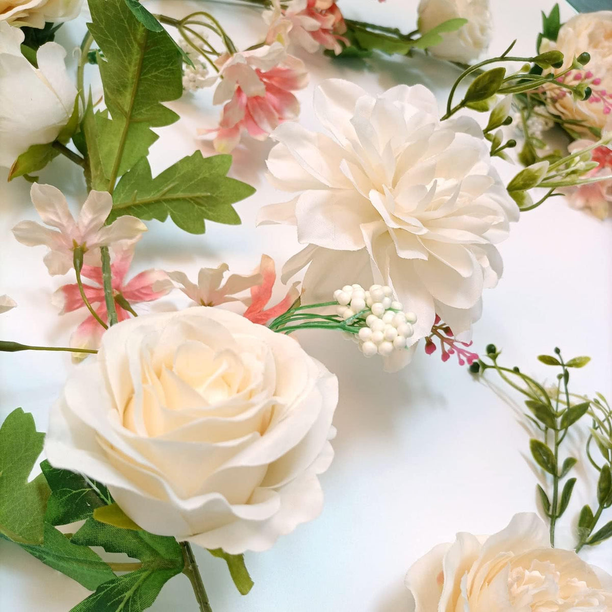 Peony Flower Garland, Rose Flower Swag, 6' Wedding Arch Flowers for Wedding Decor Home Table Runner