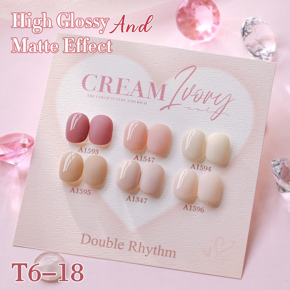 Double Rhythm 6 Pcs 15 ML Gel Polish Set Same Color Same Bottle Soak Off Gel Polish Kit Nail Art