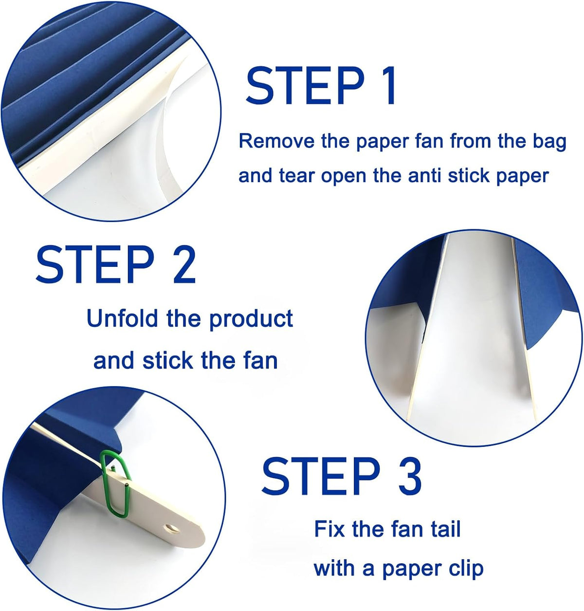 Blue Birthday Decorations,DIY Blue Paper Fans Hanging Decoration ,Party Decorations for Adults