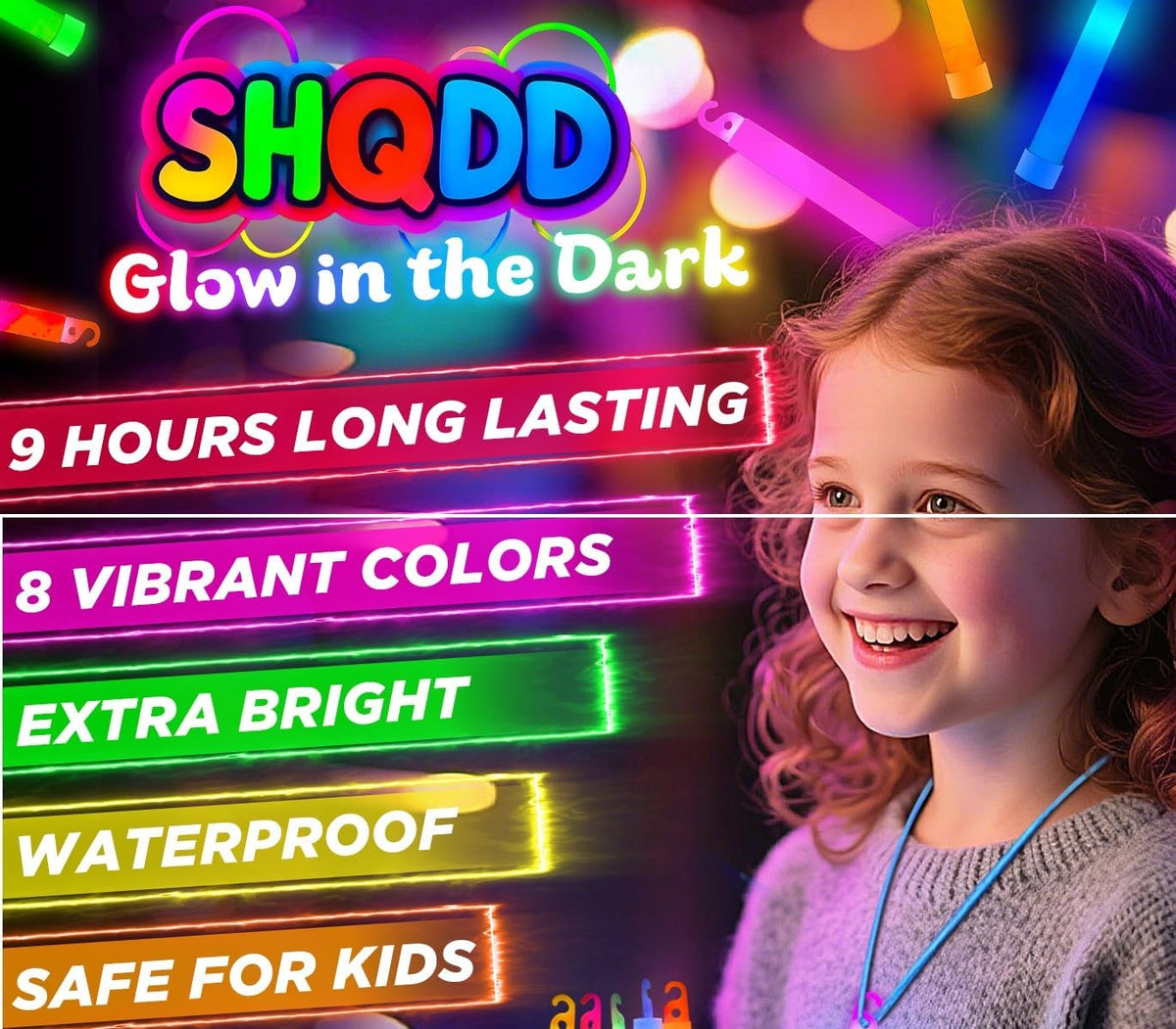 105 Pcs Glow Sticks - 4 inch Glow In the Dark Sticks Halloween Party Favors, Waterproof Glow Sticks