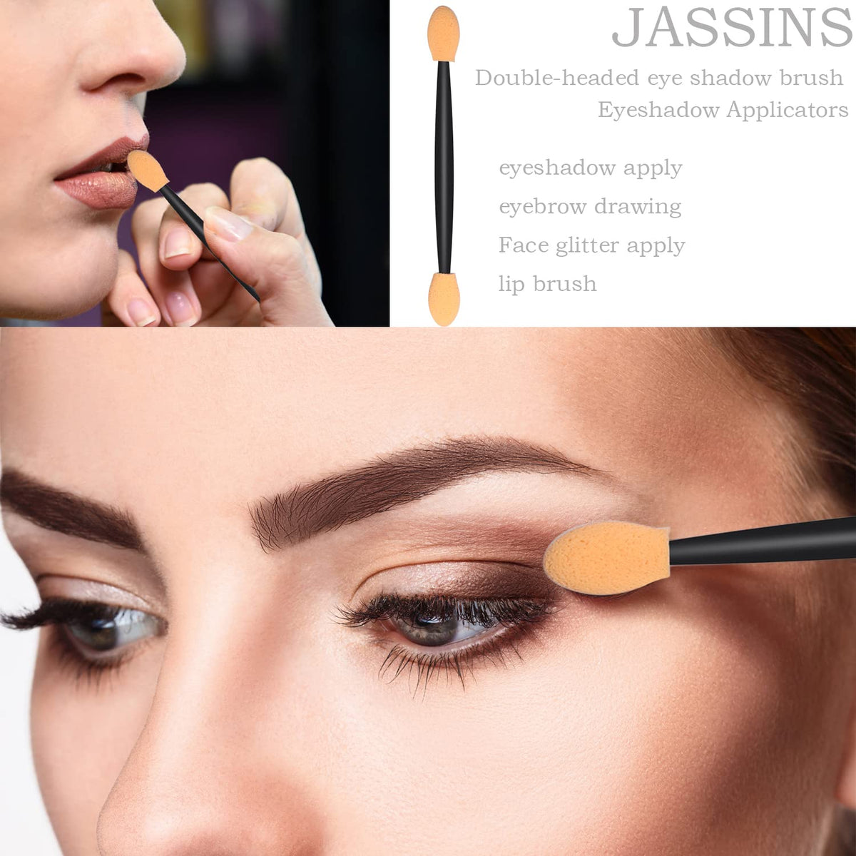 300pcs Disposable Makeup Tool Kit,Brow brush/Mascara brush/Lip Applicators/Eyeshadow
