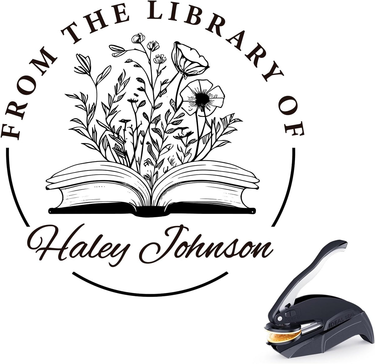Book Embosser Personalized - Custom Library Embosser Stamp Gifts for Book Lovers, Readers, Teachers