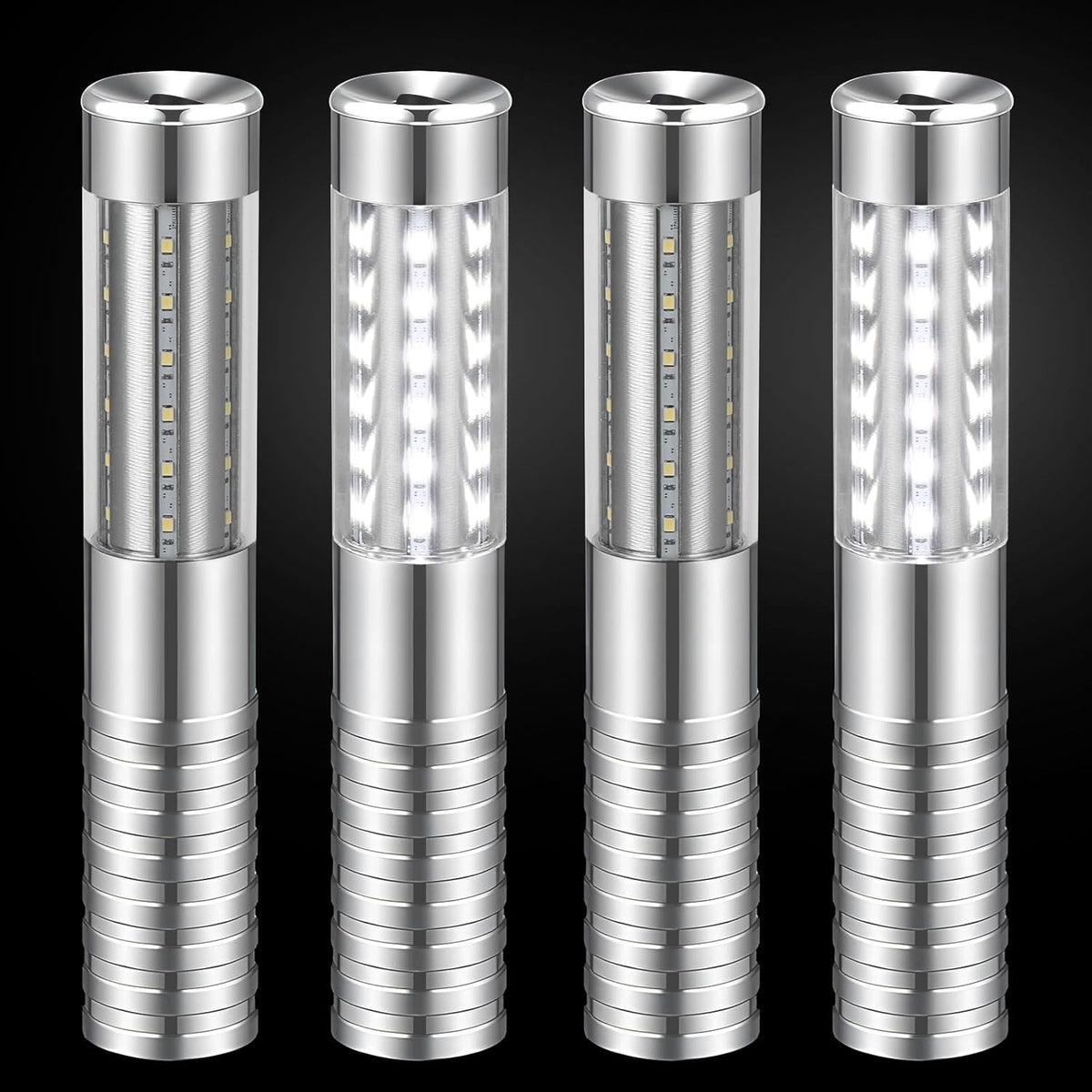 4 Pieces LED Strobe Baton Light Rechargeable Bottle Service Sparklers Stick Reusable Champagne