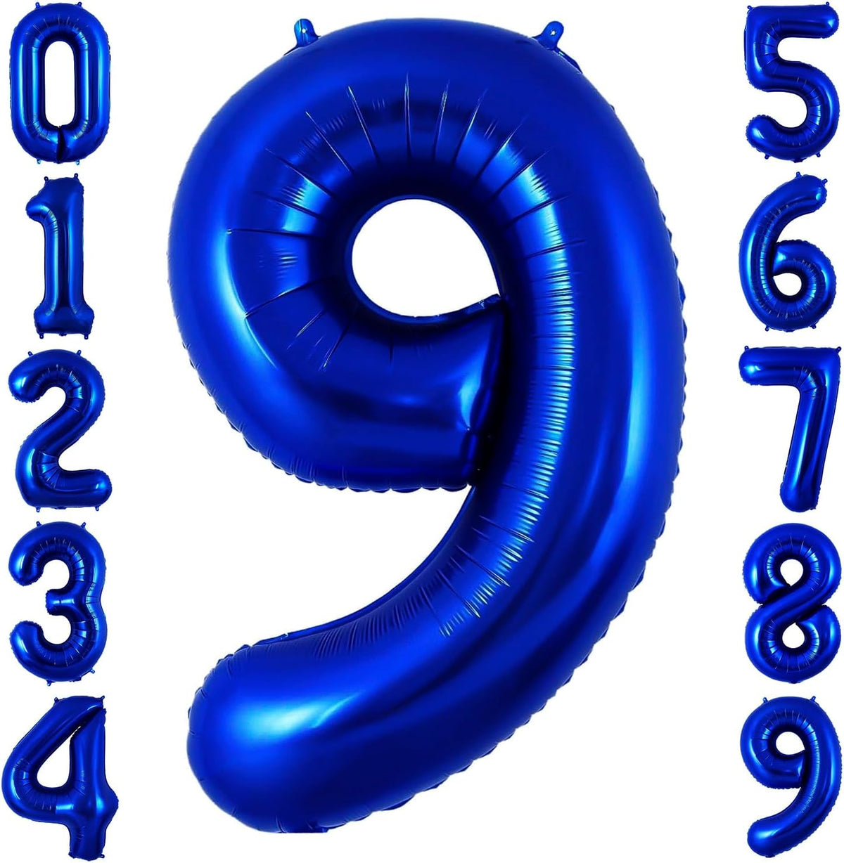 Navy Blue 9 Balloon Number,40 Inch Number 9 Balloon Big Dark Blue 9 Foil Mylar Helium Balloon for