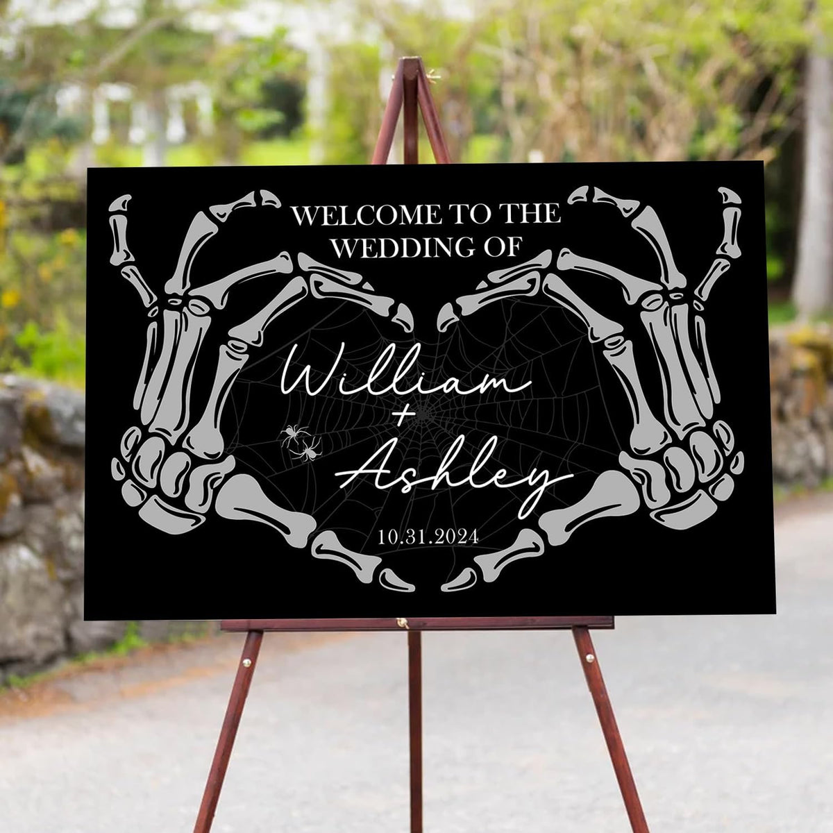 Welcome To Our Wedding Sign, Black Wedding Welcome Sign, Gothic Wedding, Wedding Sign Halloween